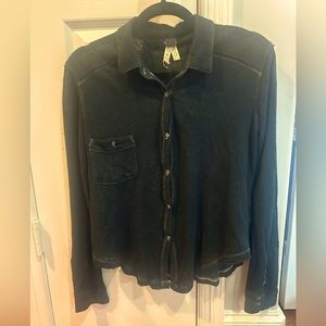 Soft Navy Button Down